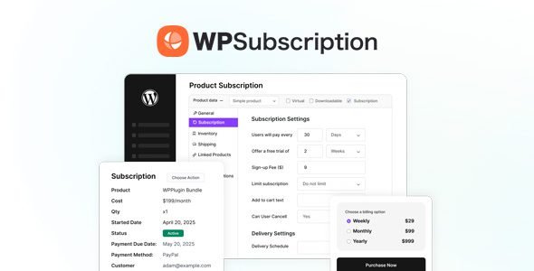 WPSubscription Pro 1.13.0 – WooCommerce Subscription Management Plugin